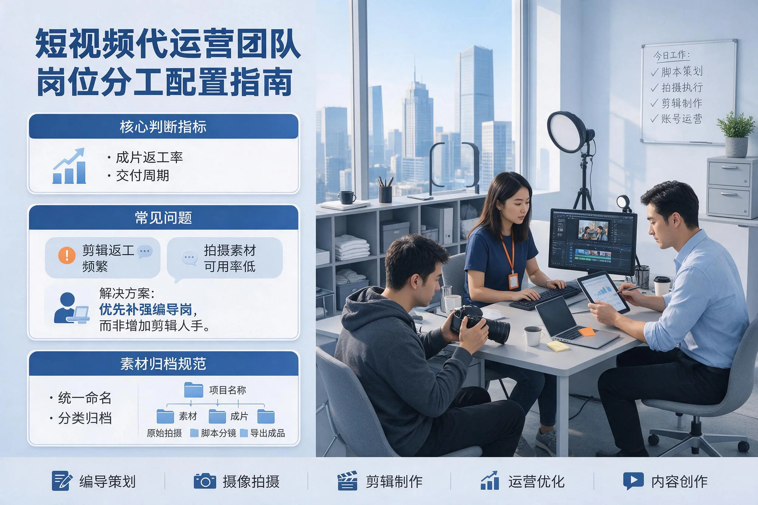 短视频代运营团队如何配置？芜湖企业岗位分工科普说明