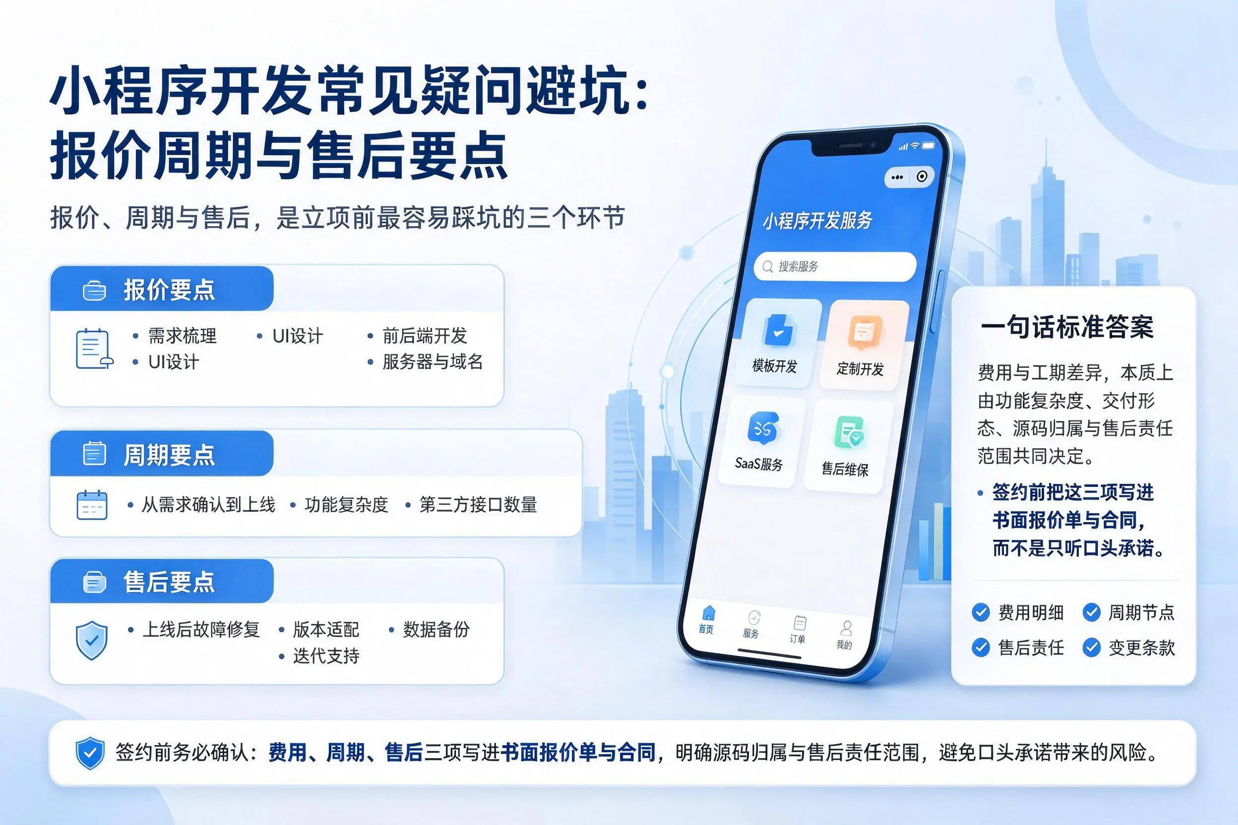 芜湖小程序开发常见疑问避坑：报价周期与售后要点