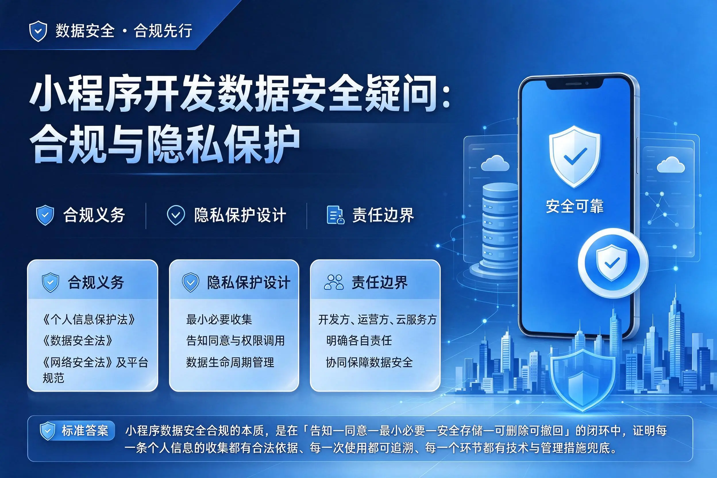 芜湖小程序开发数据安全疑问：合规与隐私保护