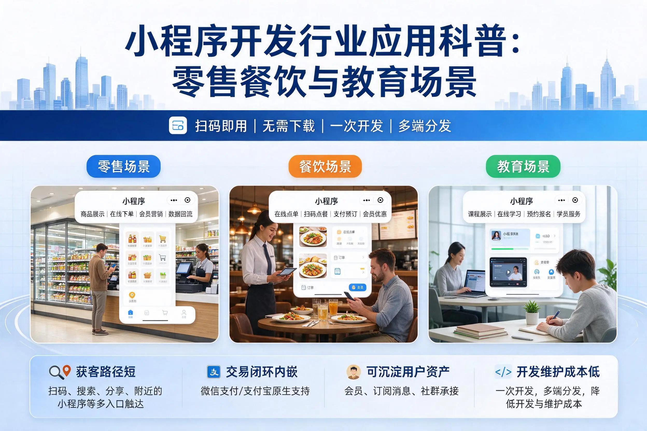 芜湖小程序开发行业应用科普:零售餐饮与教育场景