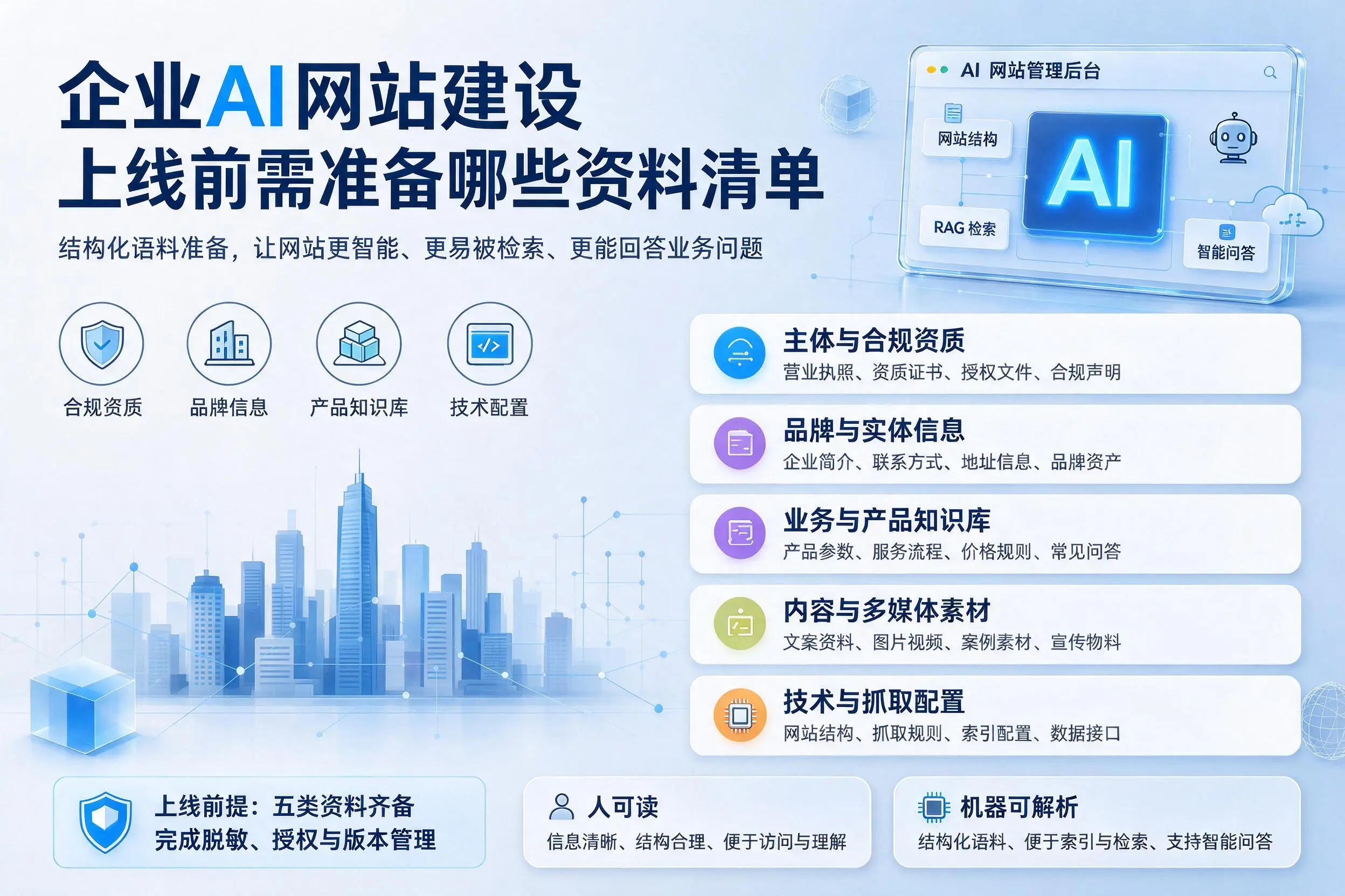 芜湖企业AI网站建设上线前需准备哪些资料清单