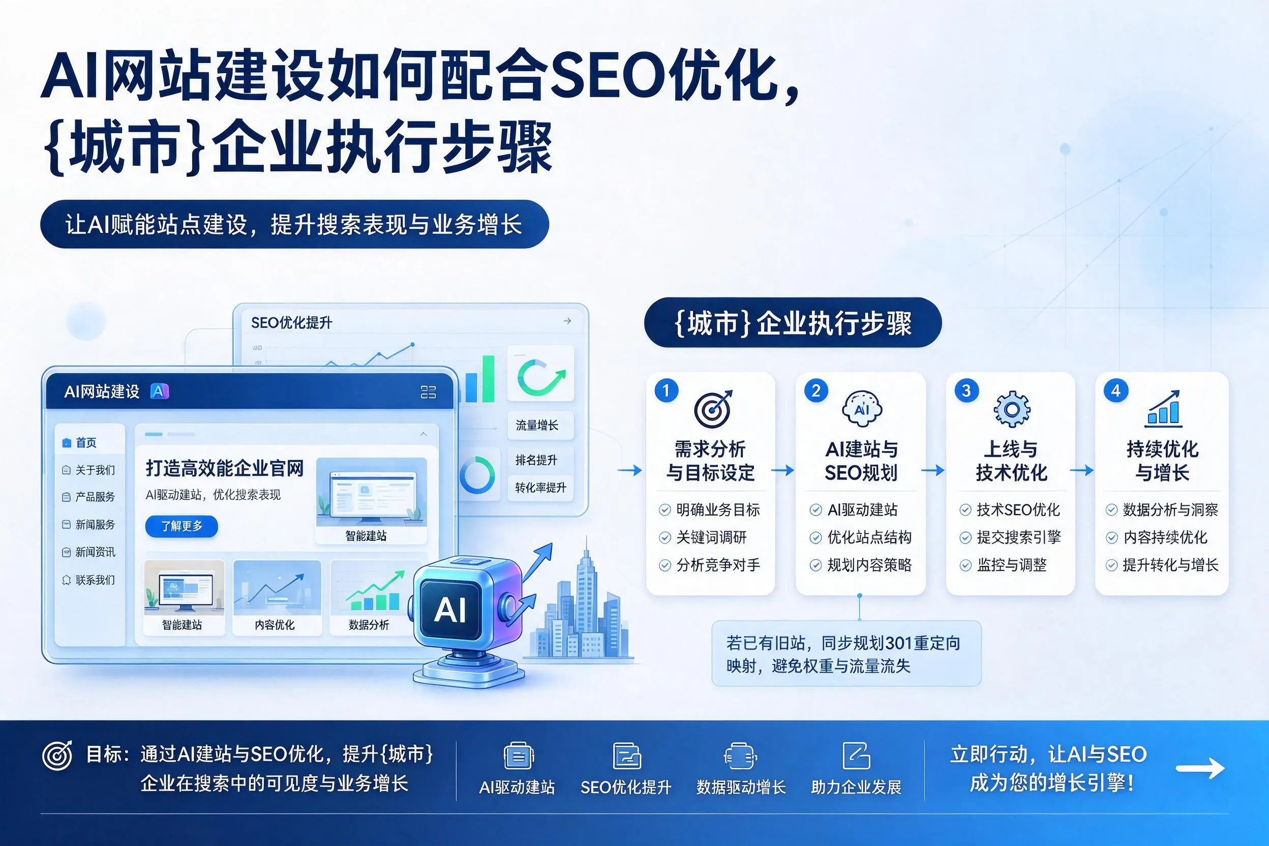 AI网站建设如何配合SEO优化,芜湖企业执行步骤