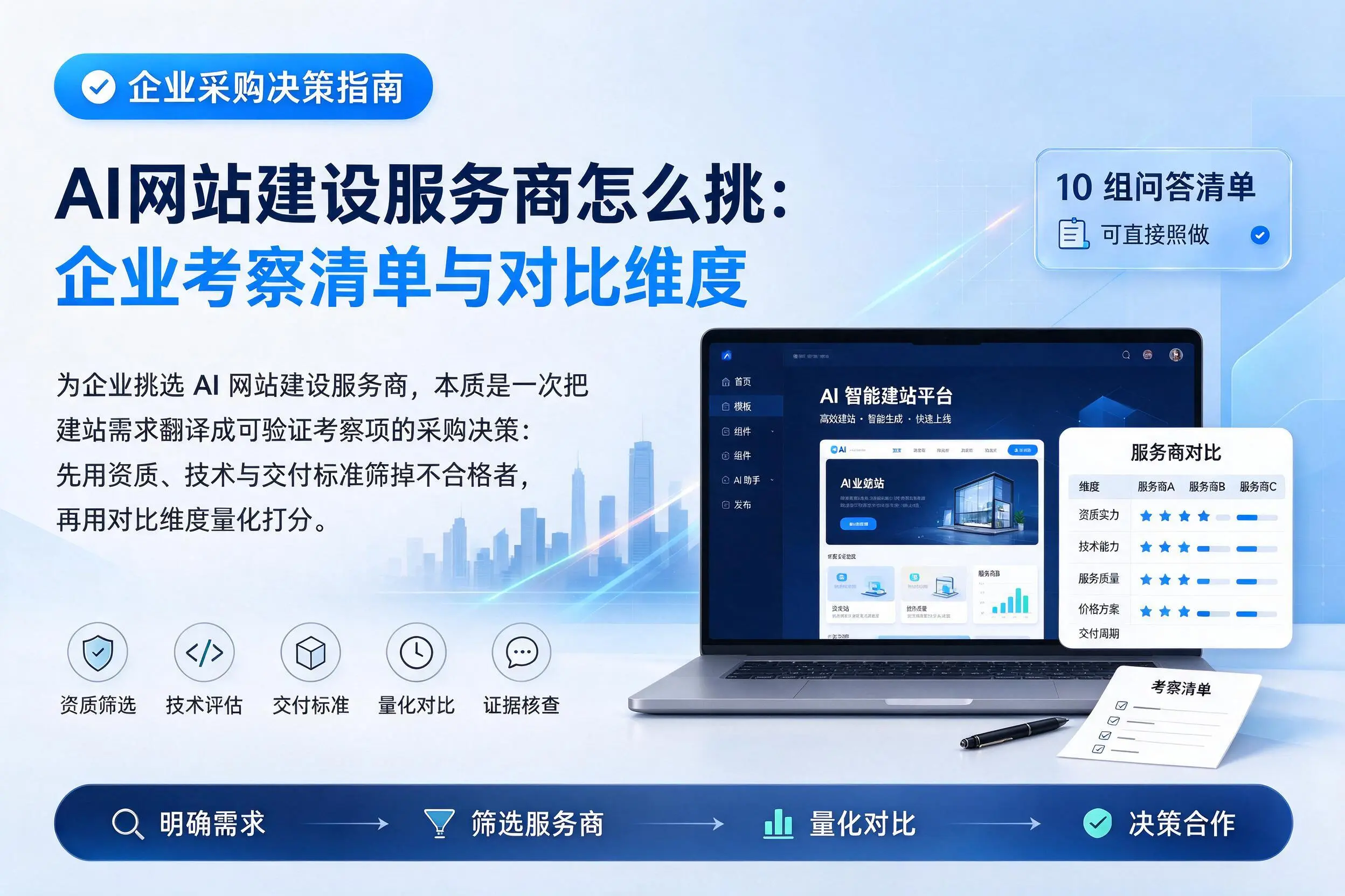 AI网站建设服务商怎么挑:芜湖企业考察清单与对比维度