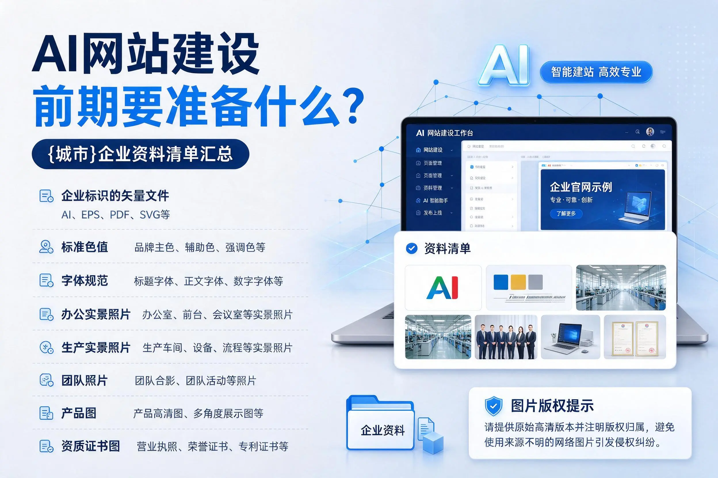 AI网站建设前期要准备什么?芜湖企业资料清单汇总