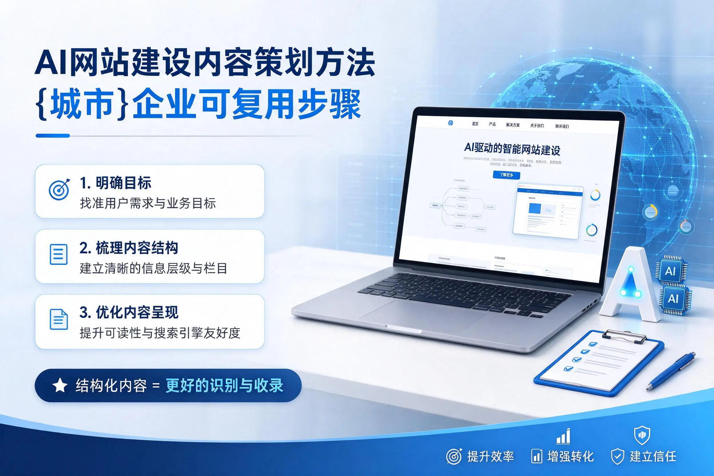 AI网站建设内容策划方法,芜湖企业可复用步骤